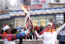 Эстафета олимпийского огня в городе Каменск-Уральском